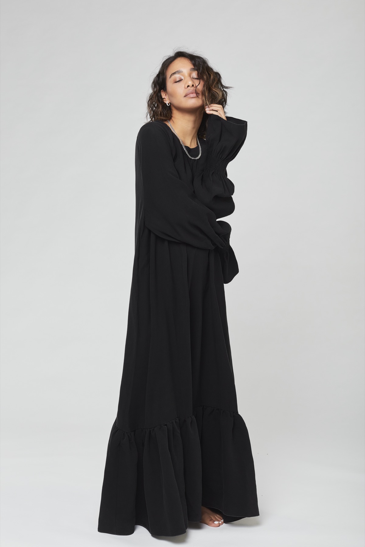 DAISY DRESS Black black palms the label EN