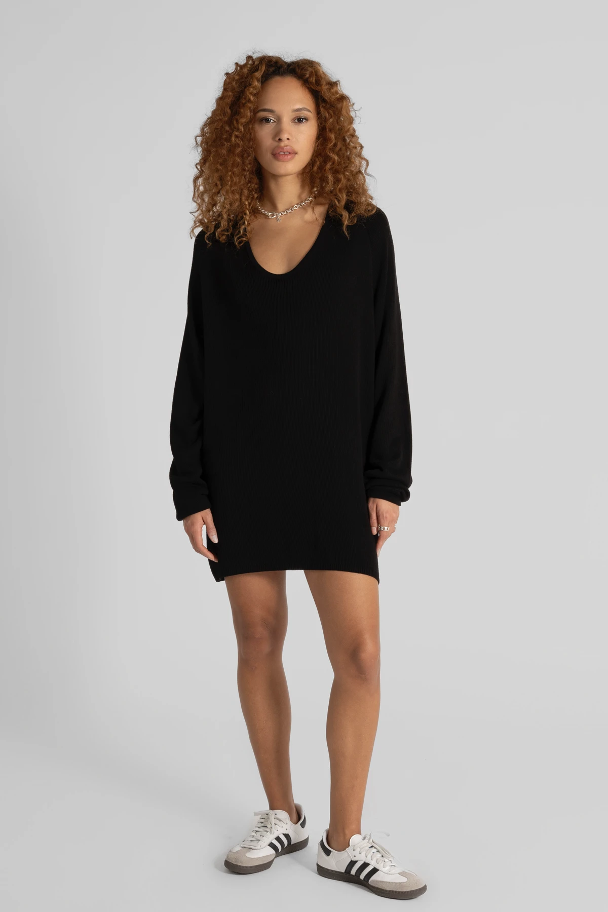 DELFINA Shirt Dress Black