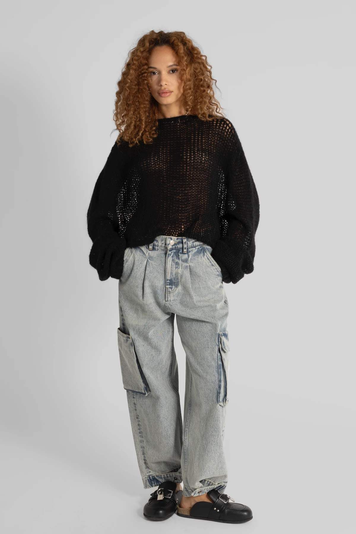 STEPHL Cropped Sweater Black