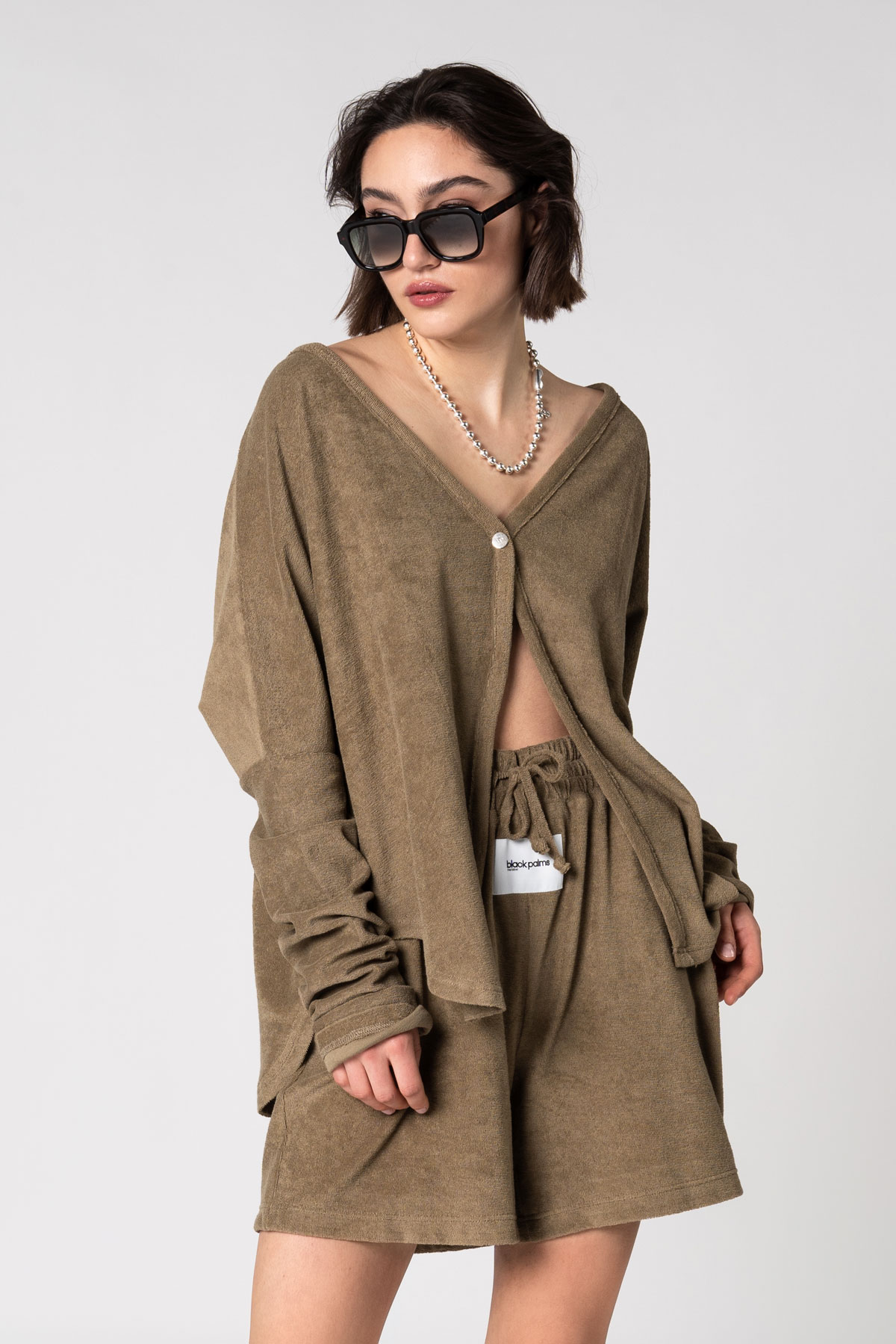 TERRY Cardigan Olive