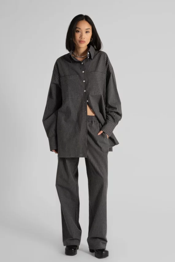 BRINO Shirt Anthracite Striped