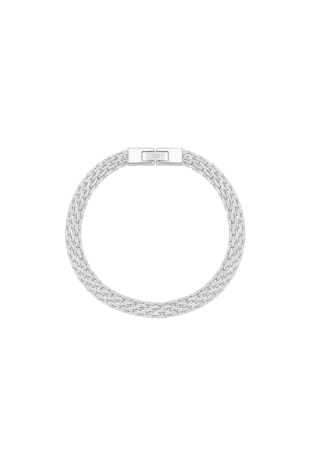Produktbild von breiter Fußkette in Silber mit feinen Gliedern.