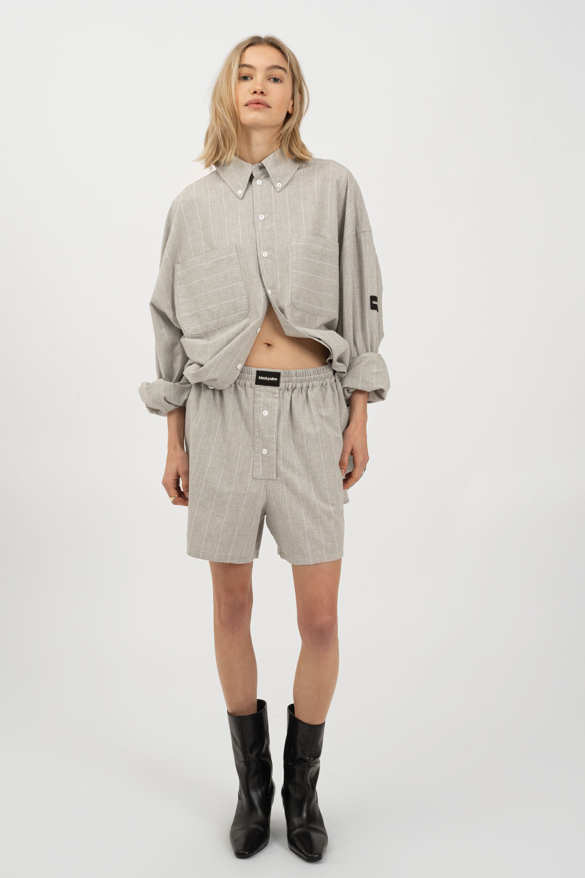 BRINO Shorts Light Grey Striped