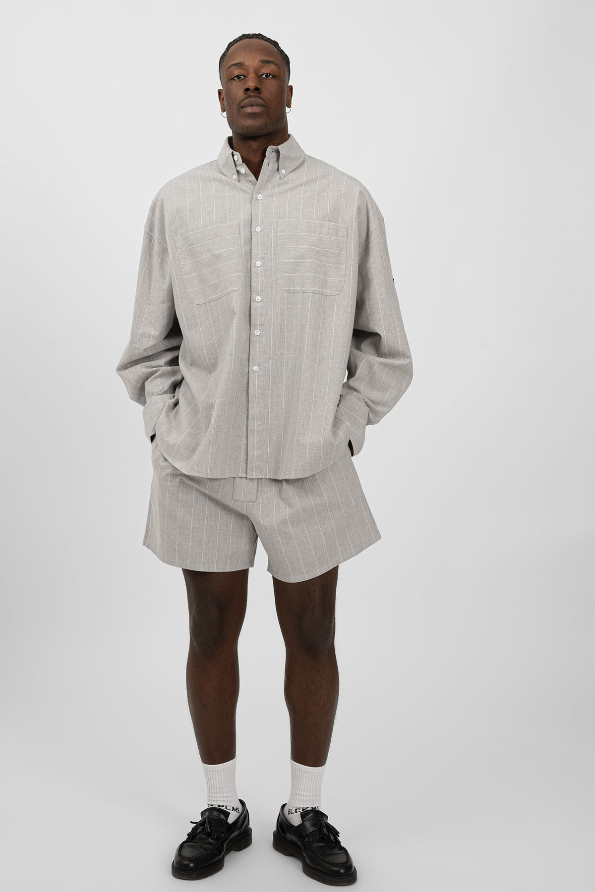 BRINO Shorts Light Grey Striped